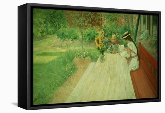 The First Lesson, 1903-Carl Larsson-Framed Premier Image Canvas