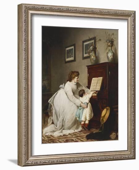 The First Lesson-George Frederick Folingsby-Framed Giclee Print