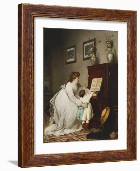 The First Lesson-George Frederick Folingsby-Framed Giclee Print