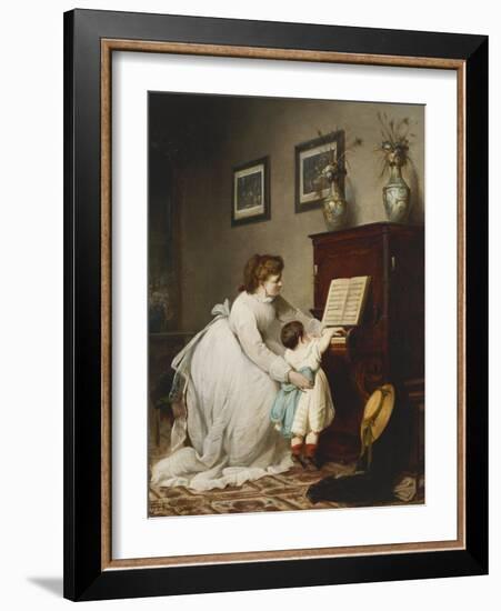 The First Lesson-George Frederick Folingsby-Framed Giclee Print