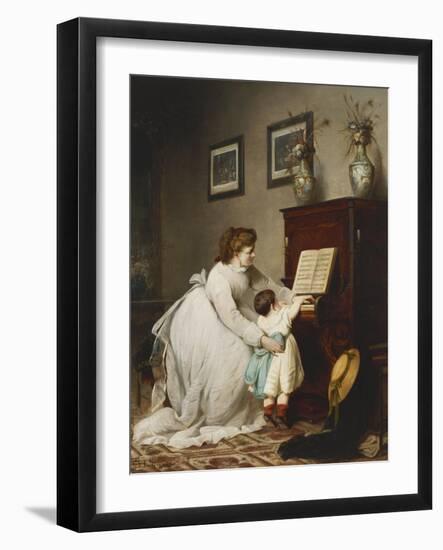 The First Lesson-George Frederick Folingsby-Framed Giclee Print