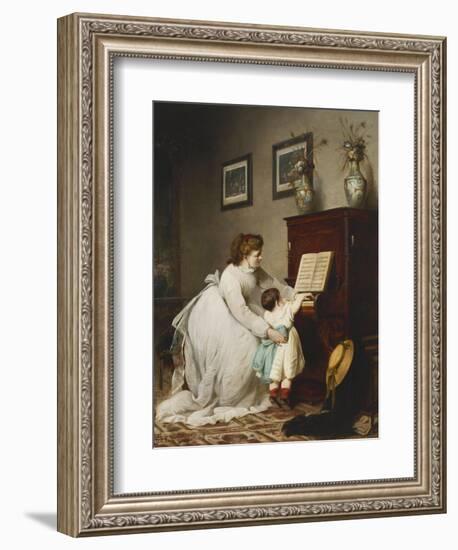 The First Lesson-George Frederick Folingsby-Framed Giclee Print