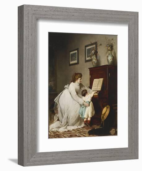 The First Lesson-George Frederick Folingsby-Framed Giclee Print