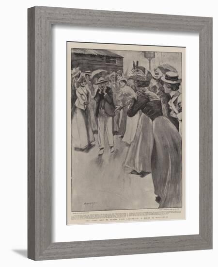 The First Man to Arrive from Ladysmith, a Scene in Maritzburg-Claude Shepperson-Framed Giclee Print