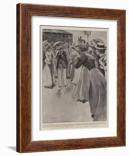 The First Man to Arrive from Ladysmith, a Scene in Maritzburg-Claude Shepperson-Framed Giclee Print