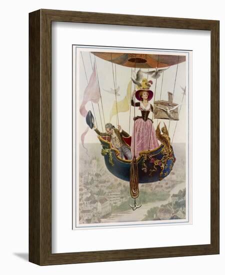 The First Manned Flight in a Gas Balloon Over Paris-Maurice Leloir-Framed Photographic Print