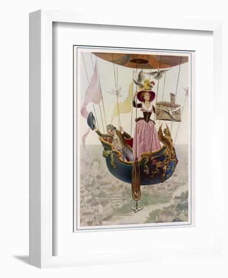 The First Manned Flight in a Gas Balloon Over Paris-Maurice Leloir-Framed Photographic Print