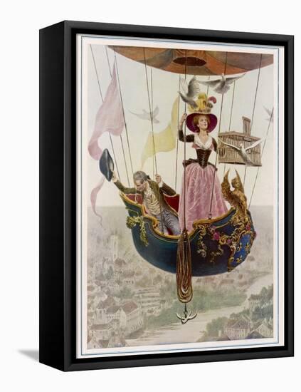 The First Manned Flight in a Gas Balloon Over Paris-Maurice Leloir-Framed Premier Image Canvas