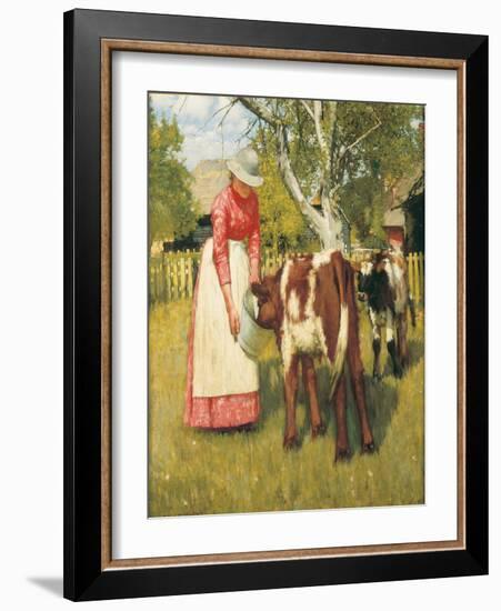 The First Meal, C.1894 (Oil on Canvas)-Henry Herbert La Thangue-Framed Giclee Print