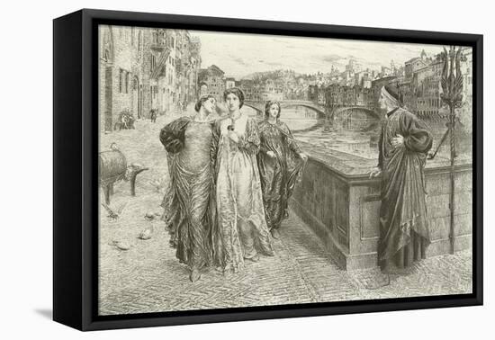 The First Meeting of Dante and Beatrice-Henry Holiday-Framed Premier Image Canvas
