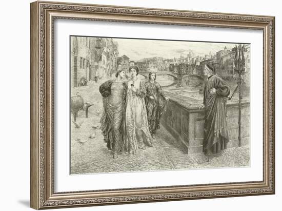 The First Meeting of Dante and Beatrice-Henry Holiday-Framed Giclee Print