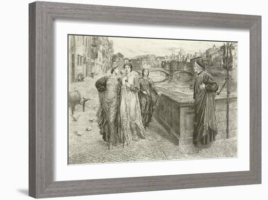 The First Meeting of Dante and Beatrice-Henry Holiday-Framed Giclee Print