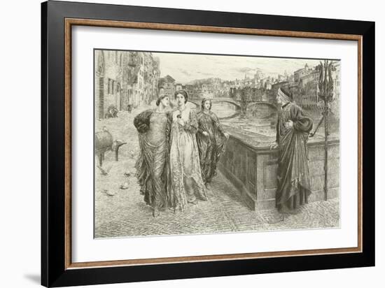 The First Meeting of Dante and Beatrice-Henry Holiday-Framed Giclee Print