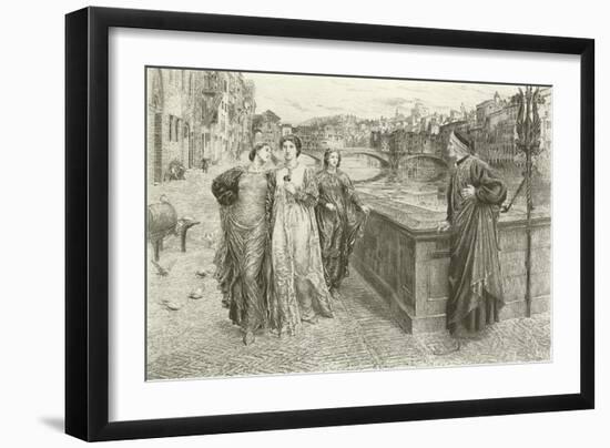 The First Meeting of Dante and Beatrice-Henry Holiday-Framed Giclee Print