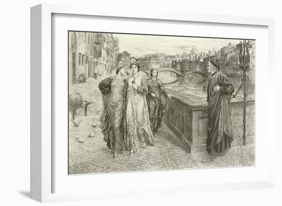 The First Meeting of Dante and Beatrice-Henry Holiday-Framed Giclee Print