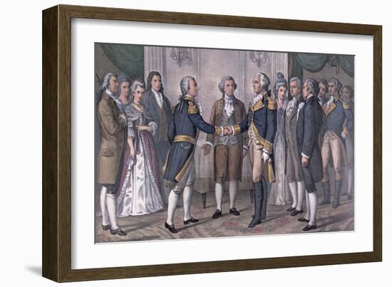 The First Meeting of General George Washington-Currier & Ives-Framed Giclee Print