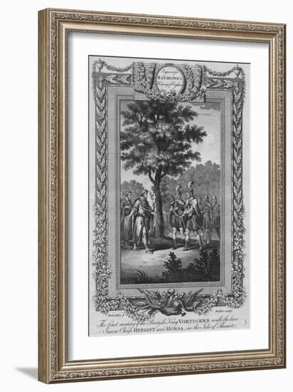 The first meeting of the British King Vortigern with the two Saxon Chiefs Hengist and Horsa-Unknown-Framed Giclee Print