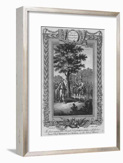 The first meeting of the British King Vortigern with the two Saxon Chiefs Hengist and Horsa-Unknown-Framed Giclee Print
