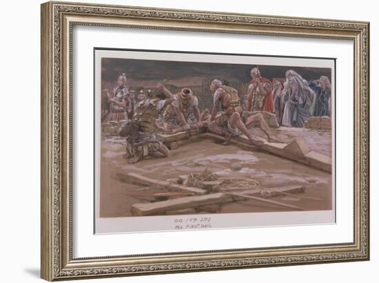 The First Nail, Illustration for 'The Life of Christ', C.1886-96-James Tissot-Framed Giclee Print