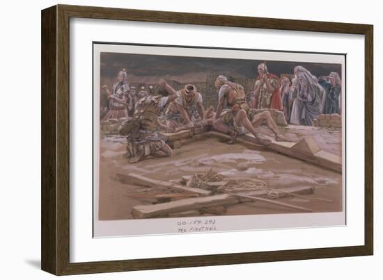 The First Nail, Illustration for 'The Life of Christ', C.1886-96-James Tissot-Framed Giclee Print