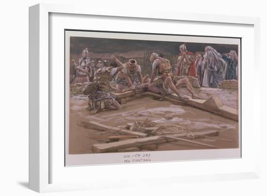 The First Nail, Illustration for 'The Life of Christ', C.1886-96-James Tissot-Framed Giclee Print