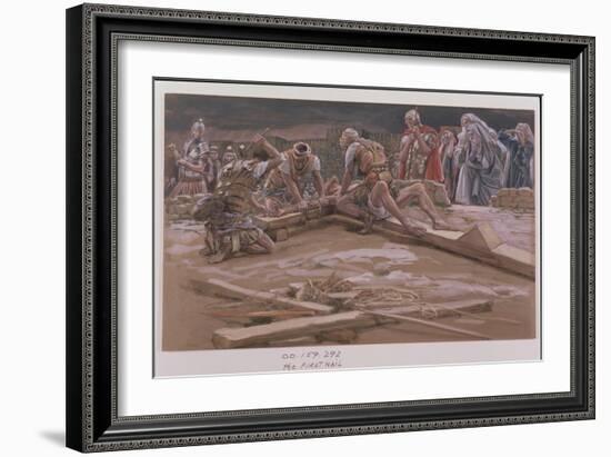 The First Nail, Illustration for 'The Life of Christ', C.1886-96-James Tissot-Framed Giclee Print