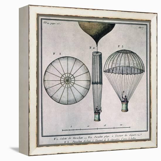 The First Parachute Descent by Andre-Jacques Garnerin-null-Framed Premier Image Canvas