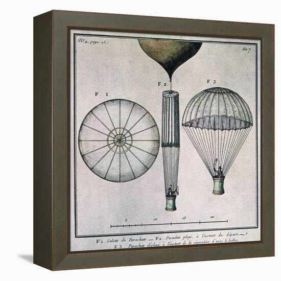 The First Parachute Descent by Andre-Jacques Garnerin-null-Framed Premier Image Canvas