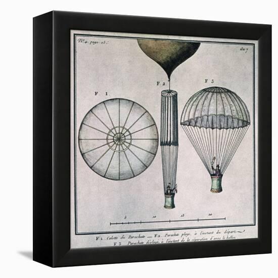 The First Parachute Descent by Andre-Jacques Garnerin-null-Framed Premier Image Canvas