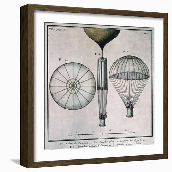 The First Parachute Descent by Andre-Jacques Garnerin-null-Framed Giclee Print