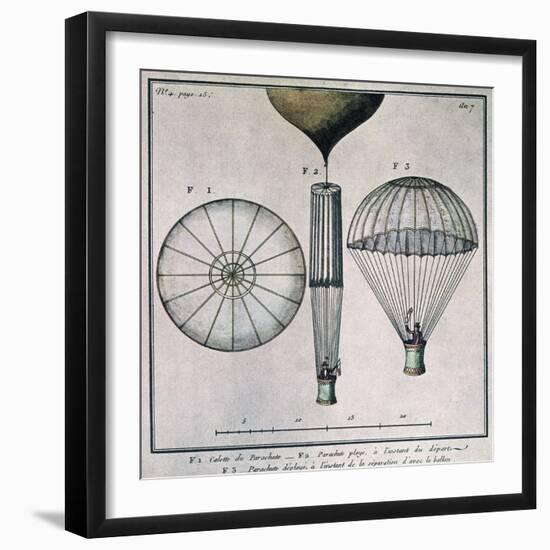 The First Parachute Descent by Andre-Jacques Garnerin-null-Framed Giclee Print