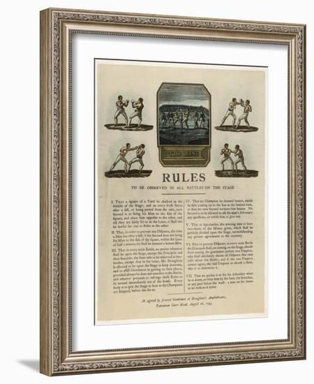 The First Rules of Boxing Published August 16th 1743-null-Framed Photographic Print