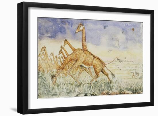 The First Rush of the Giraffes, 1861-Sir Samuel Baker-Framed Giclee Print