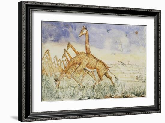 The First Rush of the Giraffes, 1861-Sir Samuel Baker-Framed Giclee Print