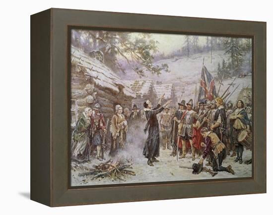 The First Sermon Ashore in 1621-Jean Leon Gerome Ferris-Framed Premier Image Canvas