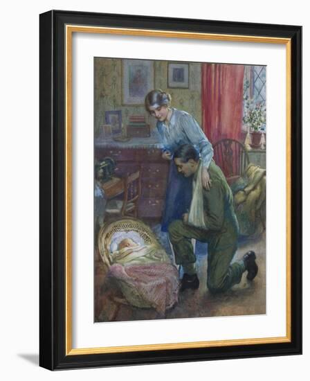 The First Sight of His Son-Harold Copping-Framed Giclee Print