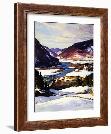 The First Snow-A.T. Hibbard-Framed Giclee Print