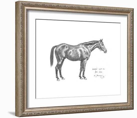 The First Study of Warrior-Sir Alfred Munnings-Framed Premium Giclee Print