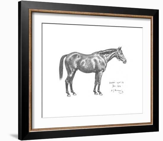 The First Study of Warrior-Sir Alfred Munnings-Framed Premium Giclee Print