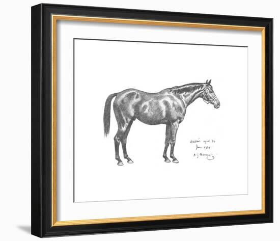 The First Study of Warrior-Sir Alfred Munnings-Framed Premium Giclee Print