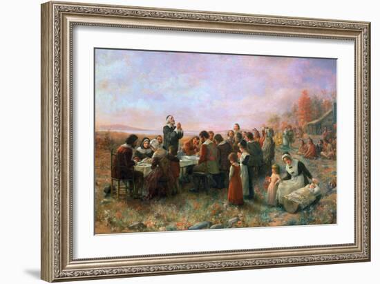 The First Thanksgiving-Jennie Augusta Brownscombe-Framed Giclee Print