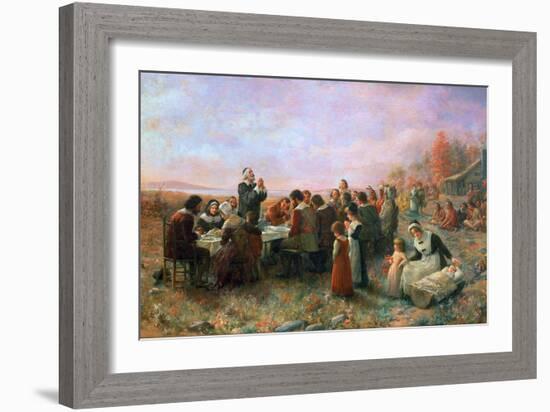 The First Thanksgiving-Jennie Augusta Brownscombe-Framed Giclee Print