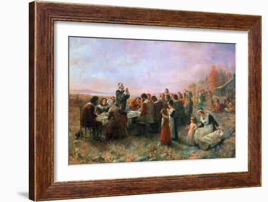 The First Thanksgiving-Jennie Augusta Brownscombe-Framed Giclee Print