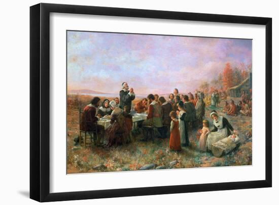 The First Thanksgiving-Jennie Augusta Brownscombe-Framed Giclee Print