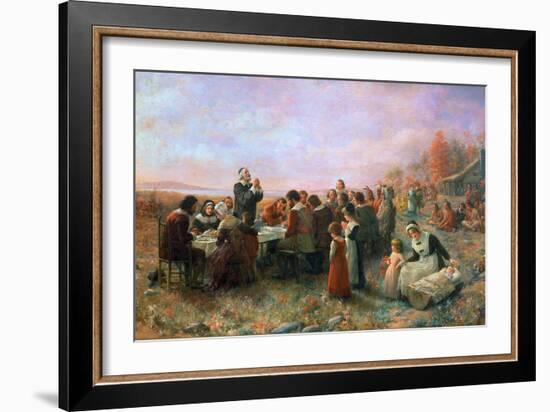 The First Thanksgiving-Jennie Augusta Brownscombe-Framed Giclee Print