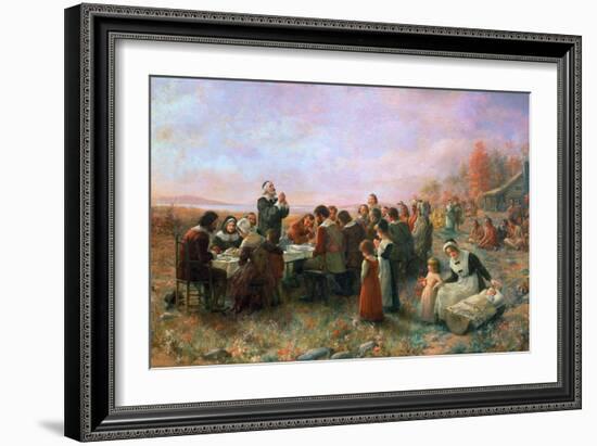 The First Thanksgiving-Jennie Augusta Brownscombe-Framed Giclee Print