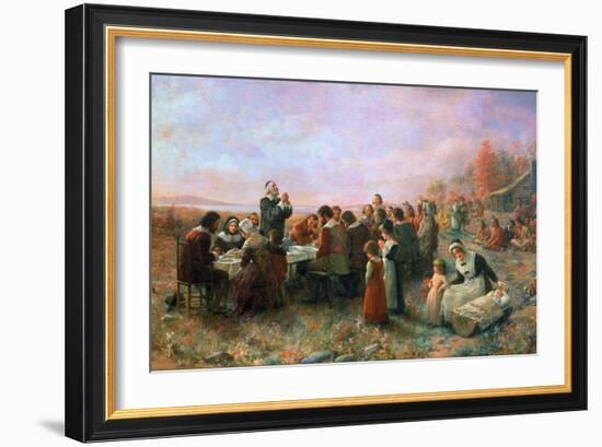 The First Thanksgiving-Jennie Augusta Brownscombe-Framed Giclee Print