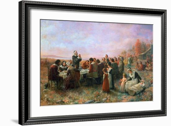 The First Thanksgiving-Jennie Augusta Brownscombe-Framed Giclee Print