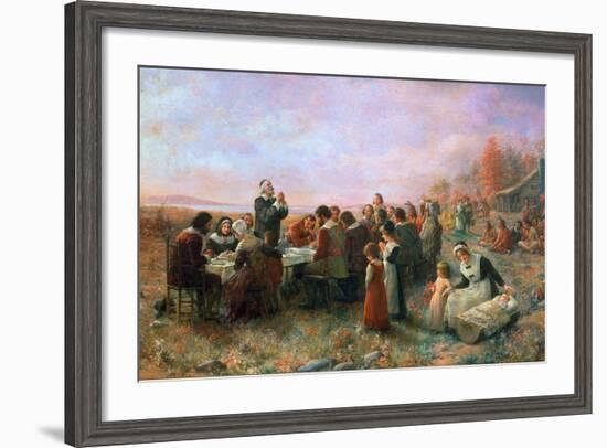 The First Thanksgiving-Jennie Augusta Brownscombe-Framed Giclee Print