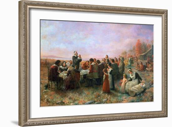 The First Thanksgiving-Jennie Augusta Brownscombe-Framed Giclee Print